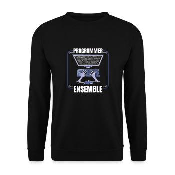Developer Coder Programmer Ensemble - Unisex Sweatshirt - black - Front - Alina (178cm) & Michal (187cm)