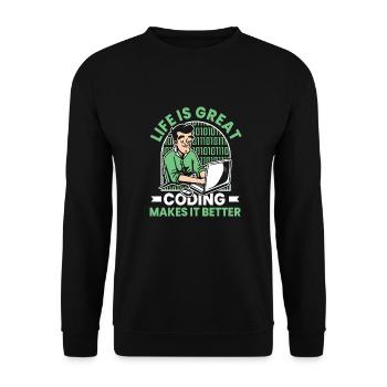 Developer Coder Programmer Funny - Unisex Sweatshirt - black - Front - Alina (178cm) & Michal (187cm)