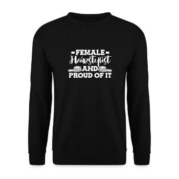 Coiffeur Coiffeur Brosse à cheveux Coiffeur - Sweat-shirt Unisexe - noir - Devant - Alina (178cm) & Michal (187cm)