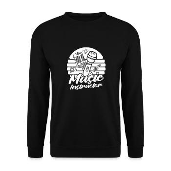Professeur de musique Professeur de musique Microphone - Sweat-shirt Unisexe - noir - Devant - Alina (178cm) & Michal (187cm)