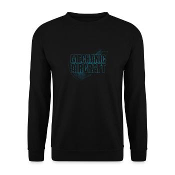 Flugzeug Mechaniker Cool - Unisex Pullover - Schwarz - Vorne - Alina (178cm) & Michal (187cm)