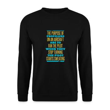 Flugzeug Mechaniker Lustig - Unisex Pullover - Schwarz - Vorne - Alina (178cm) & Michal (187cm)