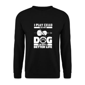Cello Cellist Dog - Unisex Sweatshirt - black - Front - Alina (178cm) & Michal (187cm)