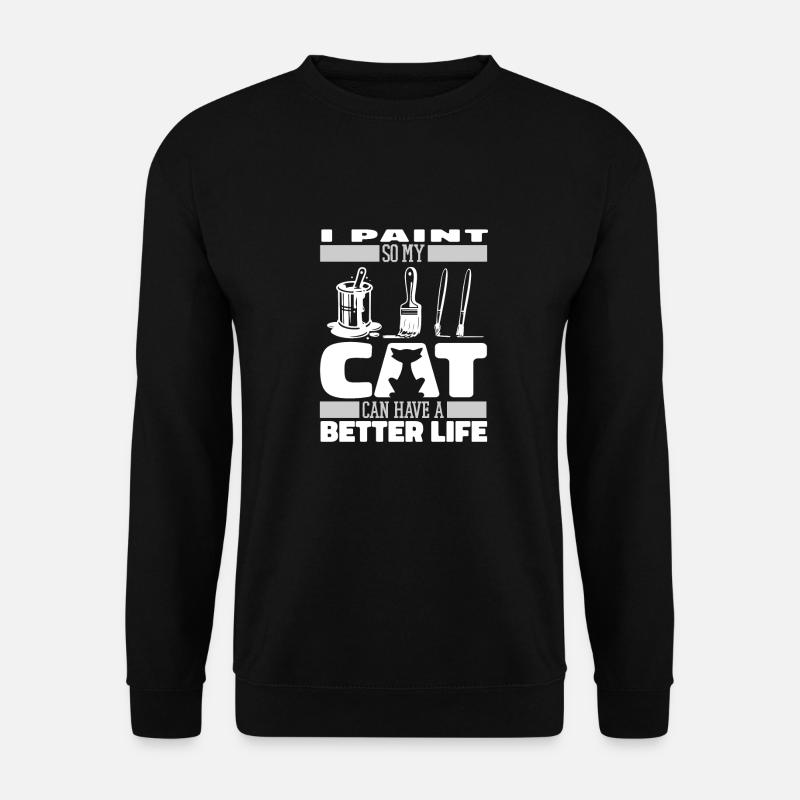 Painter Varnisher Cat - Unisex Sweatshirt - black