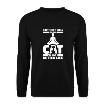 Yoga Teacher Yoga Instructor Cat - Unisex Sweatshirt - black - Front - Alina (178cm) & Michal (187cm)