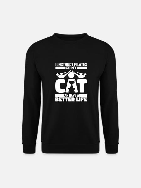 Pilates Pilates Instructor Cat - Unisex Sweatshirt - black
