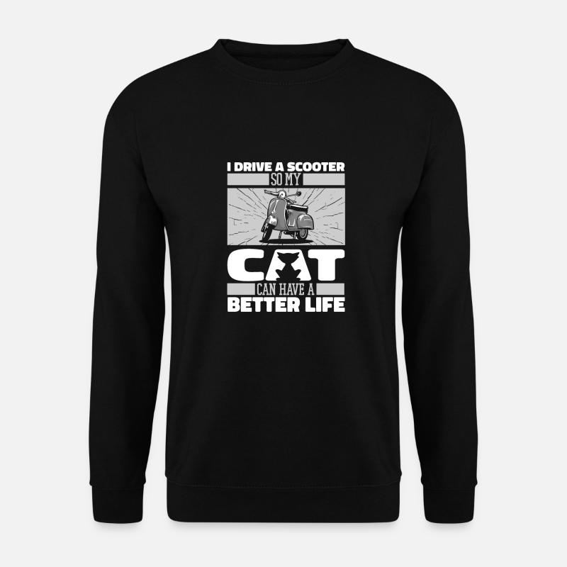 Scooter Cat - Unisex Sweatshirt - black