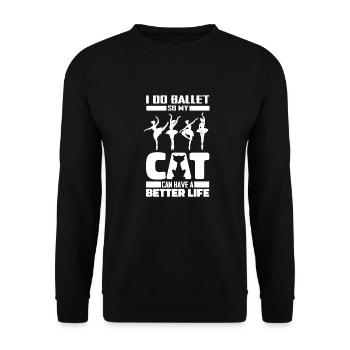 Ballet Balerina Katze - Unisex Pullover - Schwarz - Vorne - Alina (178cm) & Michal (187cm)