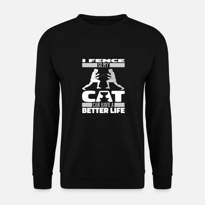 Fechten Fechter Katze - Unisex Pullover - Schwarz