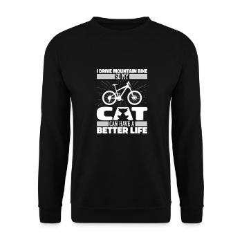 VTT VTT VTT Cat - Sweat-shirt Unisexe - noir - Devant - Alina (178cm) & Michal (187cm)