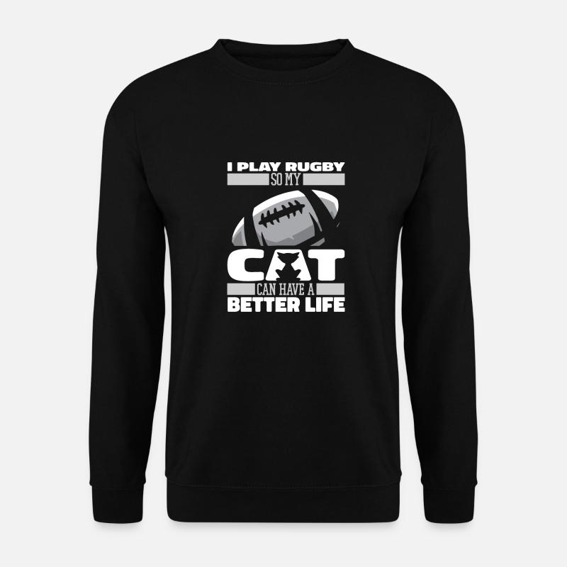 Rugby cat - Unisex Sweatshirt - black