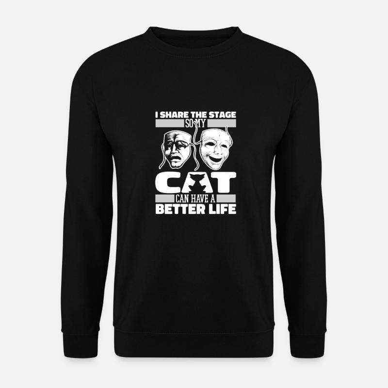 Theater Actor Cat - Unisex Sweatshirt - black