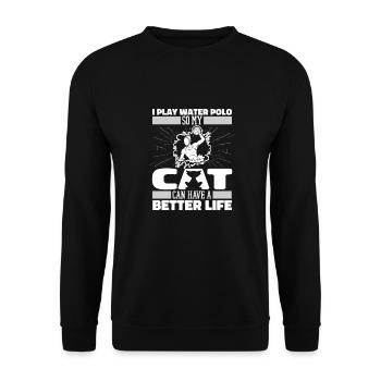 Water-polo Water Polo Chat - Sweat-shirt Unisexe - noir - Devant - Alina (178cm) & Michal (187cm)
