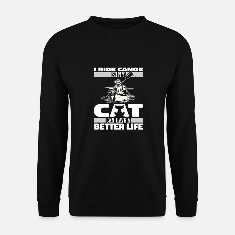 Canoë Canoéiste Chat - Sweat-shirt Unisexe - noir