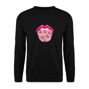 Sheep tongue - Unisex Sweatshirt - black - Front - Alina (178cm) & Michal (187cm)