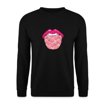 Hippopotame Langue d’hippopotame - Sweat-shirt Unisexe - noir - Devant - Alina (178cm) & Michal (187cm)