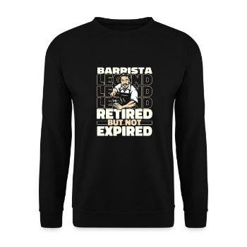 Barista Kaffee Im Ruhestand - Unisex Pullover - Schwarz - Vorne - Alina (178cm) & Michal (187cm)