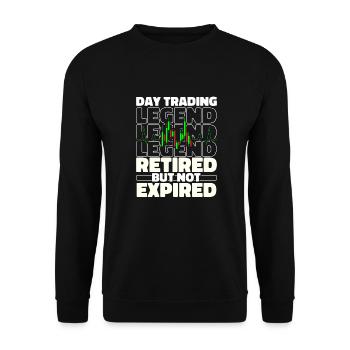 Day Trading Day Trader in Retirement - Unisex Sweatshirt - black - Front - Alina (178cm) & Michal (187cm)