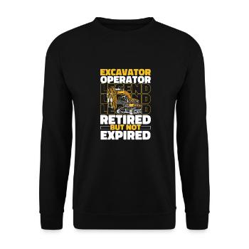 Conducteur d’excavatrice à la retraite - Sweat-shirt Unisexe - noir - Devant - Alina (178cm) & Michal (187cm)