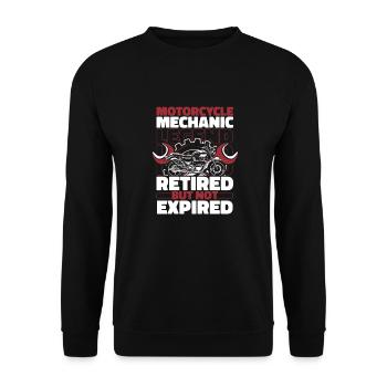Mécanicien motocyclette à la retraite - Sweat-shirt Unisexe - noir - Devant - Alina (178cm) & Michal (187cm)