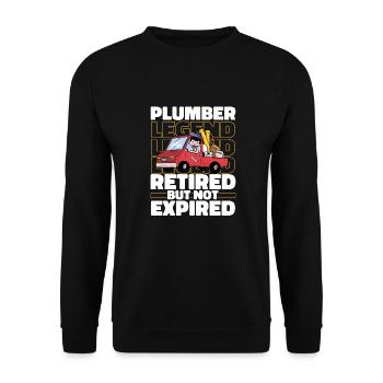 Retired plumber - Unisex Sweatshirt - black - Front - Alina (178cm) & Michal (187cm)