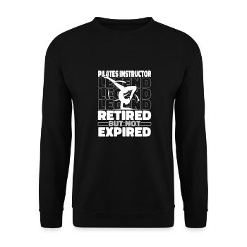Pilates Pilates Professeur à la retraite - Sweat-shirt Unisexe - noir - Devant - Alina (178cm) & Michal (187cm)