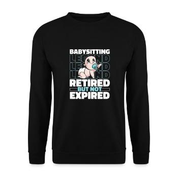 Baby-sitter à la retraite - Sweat-shirt Unisexe - noir - Devant - Alina (178cm) & Michal (187cm)