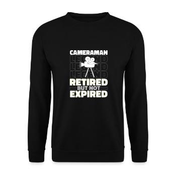 Retired cameraman - Unisex Sweatshirt - black - Front - Alina (178cm) & Michal (187cm)
