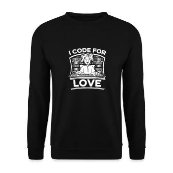 Entwickler Coder Programmierer Liebe - Unisex Pullover - Schwarz - Vorne - Alina (178cm) & Michal (187cm)