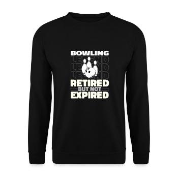 Bowling Bowlen Bowler Im Ruhestand - Unisex Pullover - Schwarz - Vorne - Alina (178cm) & Michal (187cm)