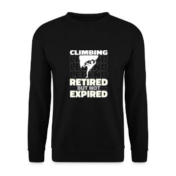 Klettern Kletterer Im Ruhestand - Unisex Pullover - Schwarz - Vorne - Alina (178cm) & Michal (187cm)