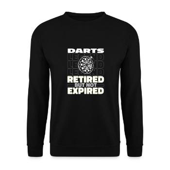 Dart Dartspieler Im Ruhestand - Unisex Pullover - Schwarz - Vorne - Alina (178cm) & Michal (187cm)