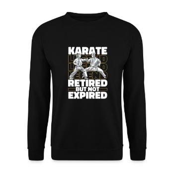 Karate in retirement - Unisex Sweatshirt - black - Front - Alina (178cm) & Michal (187cm)
