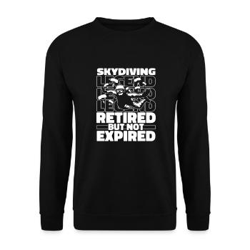 Skydiving Skydiving Pensioners - Unisex Sweatshirt - black - Front - Alina (178cm) & Michal (187cm)
