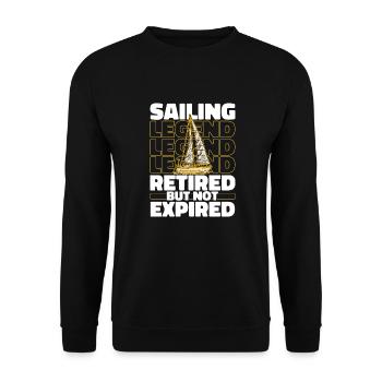 Sailing Sailors Retired Sailboat - Unisex Sweatshirt - black - Front - Alina (178cm) & Michal (187cm)