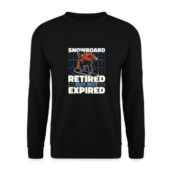 Snowboard Snowboarder Pensioner - Unisex Sweatshirt - black - Front - Alina (178cm) & Michal (187cm)