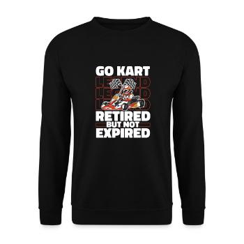 Go Kart Kartfahren Kartfahrer Im Ruhestand - Unisex Pullover - Schwarz - Vorne - Alina (178cm) & Michal (187cm)