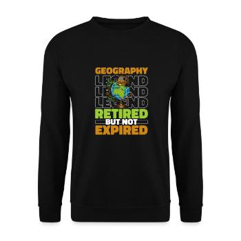 Geography Retired geographer - Unisex Sweatshirt - black - Front - Alina (178cm) & Michal (187cm)