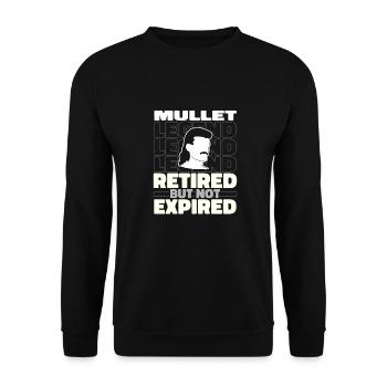 Retired Vokuhila - Unisex Sweatshirt - black - Front - Alina (178cm) & Michal (187cm)
