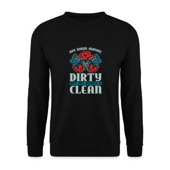 Peintre Vernisseur Lustig - Sweat-shirt Unisexe - noir - Devant - Alina (178cm) & Michal (187cm)