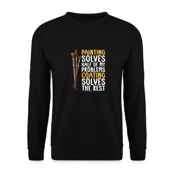 Peintre Vernisseur Lustig - Sweat-shirt Unisexe - noir - Devant - Alina (178cm) & Michal (187cm)
