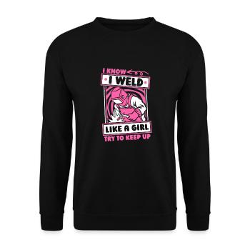 Forgeron Métallurgiste Fille - Sweat-shirt Unisexe - noir - Devant - Alina (178cm) & Michal (187cm)