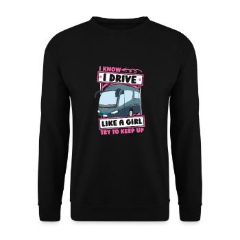 Chauffeur de bus filles - Sweat-shirt Unisexe - noir - Devant - Alina (178cm) & Michal (187cm)
