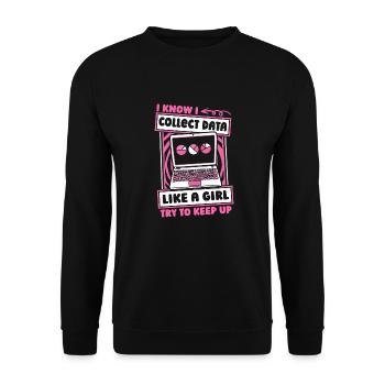 Data Science Data Analyst Girl - Unisex Sweatshirt - black - Front - Alina (178cm) & Michal (187cm)