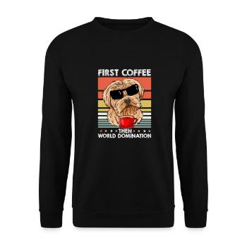 Wheaten Terrier Lunettes de soleil Café - Sweat-shirt Unisexe - noir - Devant - Alina (178cm) & Michal (187cm)