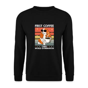 King Charles Cavalier Sonnenbrille Kaffee - Unisex Pullover - Schwarz - Vorne - Alina (178cm) & Michal (187cm)