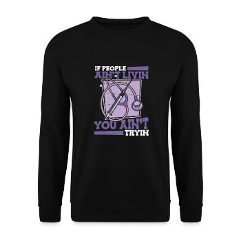 Nurse Stethoscope - Unisex Sweatshirt - black - Front - Alina (178cm) & Michal (187cm)