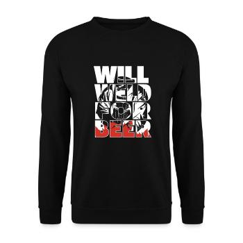 La soudeuse Schlosser Bier soudera pour la bière - Sweat-shirt Unisexe - noir - Devant - Alina (178cm) & Michal (187cm)