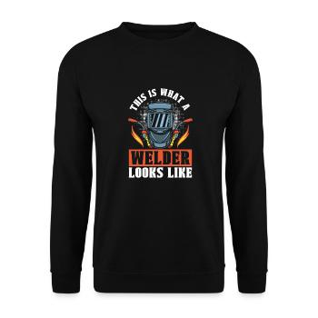 Schweißer Schlosser Cool - Unisex Pullover - Schwarz - Vorne - Alina (178cm) & Michal (187cm)