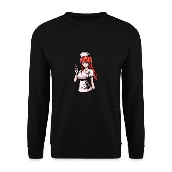 Nurse Anime - Unisex Sweatshirt - black - Front - Alina (178cm) & Michal (187cm)